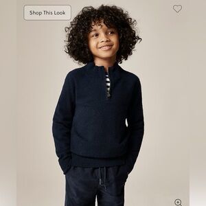 J. Crew Kids Crewcuts 100% Cashmere 1/2 Zip Sweater, Black Sz XS 4-5